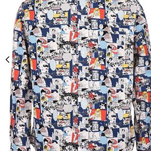 The Navy Anime by Gitman Vintage - long sleeve button down comic style